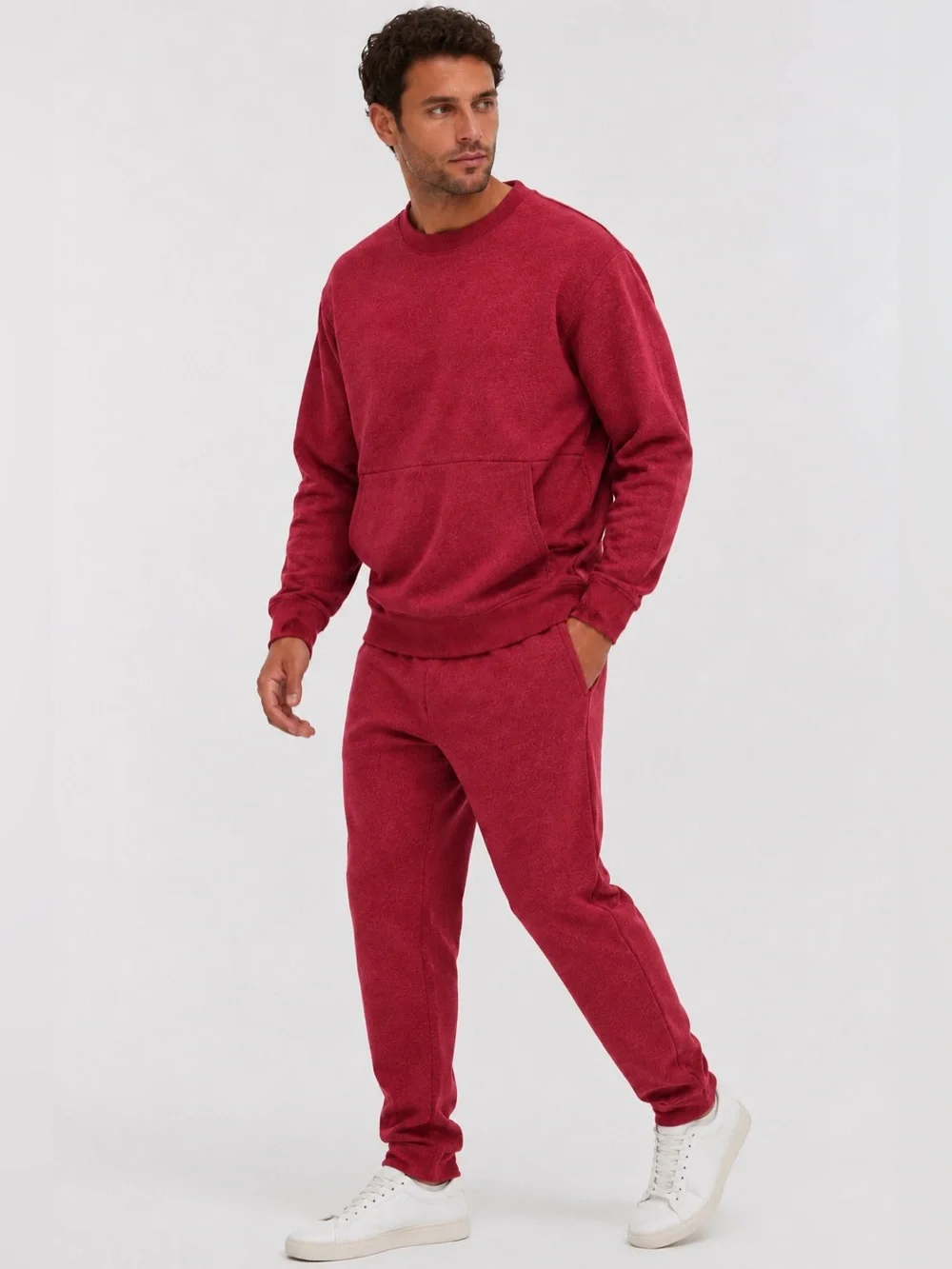 Lunya Lahgo Restore Double Faced Crew Sweatshirt Red Heather Medium NWT Soft NEW - Picture 3 of 7
